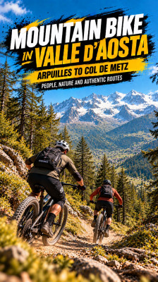From Arpuilles to Col de Metz via a forest trail with Ettore Personnettaz and Nehuen Truc · Mountain Biking in the Aosta Valley