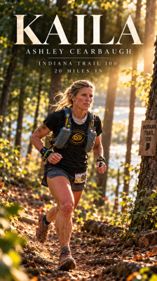Ashley Cearbaugh Completes the First 20 Miles of the Indiana Trail 100 · Kaila