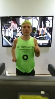 Luca Turrini Begins His Challenge to Break the Guinness World Record for Distance Run on a Treadmill in 24 Hours · Outrun Cancer